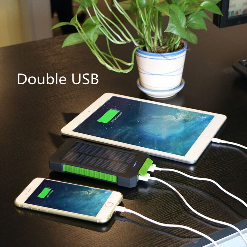 20000mAh Solar Power Bank Tech Accessories USB Ports LED Light