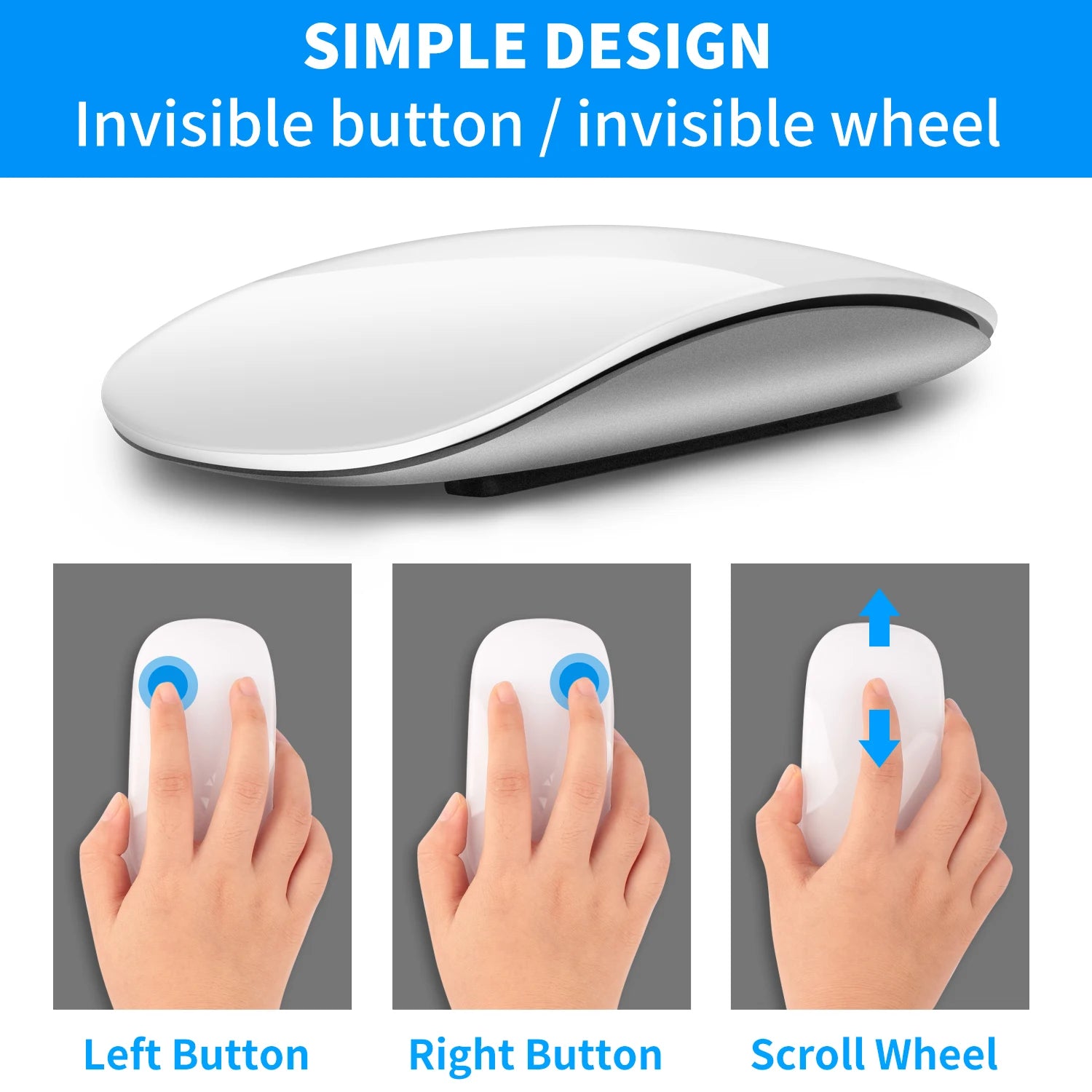 Compatible Wireless Bluetooth Mouse for MacBooks, Mac Computers, iPads