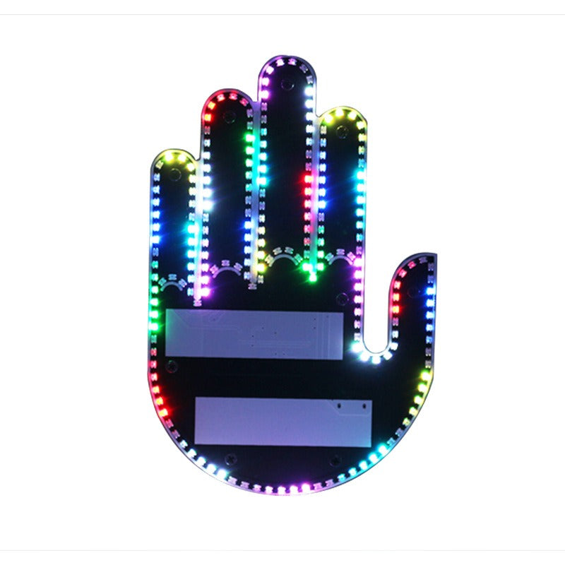 LED Middle Finger Car Sign - Novelty Car Interior Decoration.