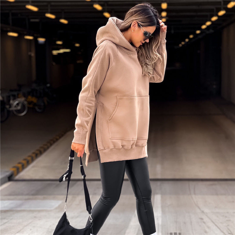 Pocket Style Slit Pullover Hoodie | Sweaters & Hoodies