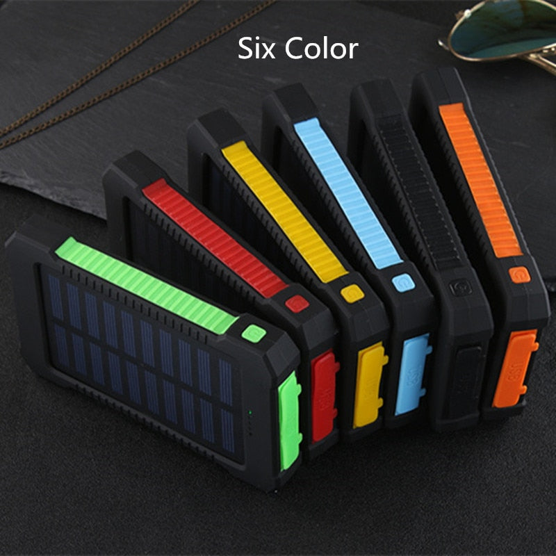 20000mAh Solar Power Bank Tech Accessories USB Ports LED Light