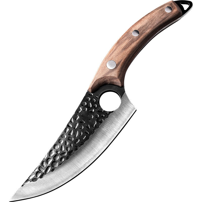 Forged 5.5'' High Clad Steel Boning Knife for Kitchen and Camping