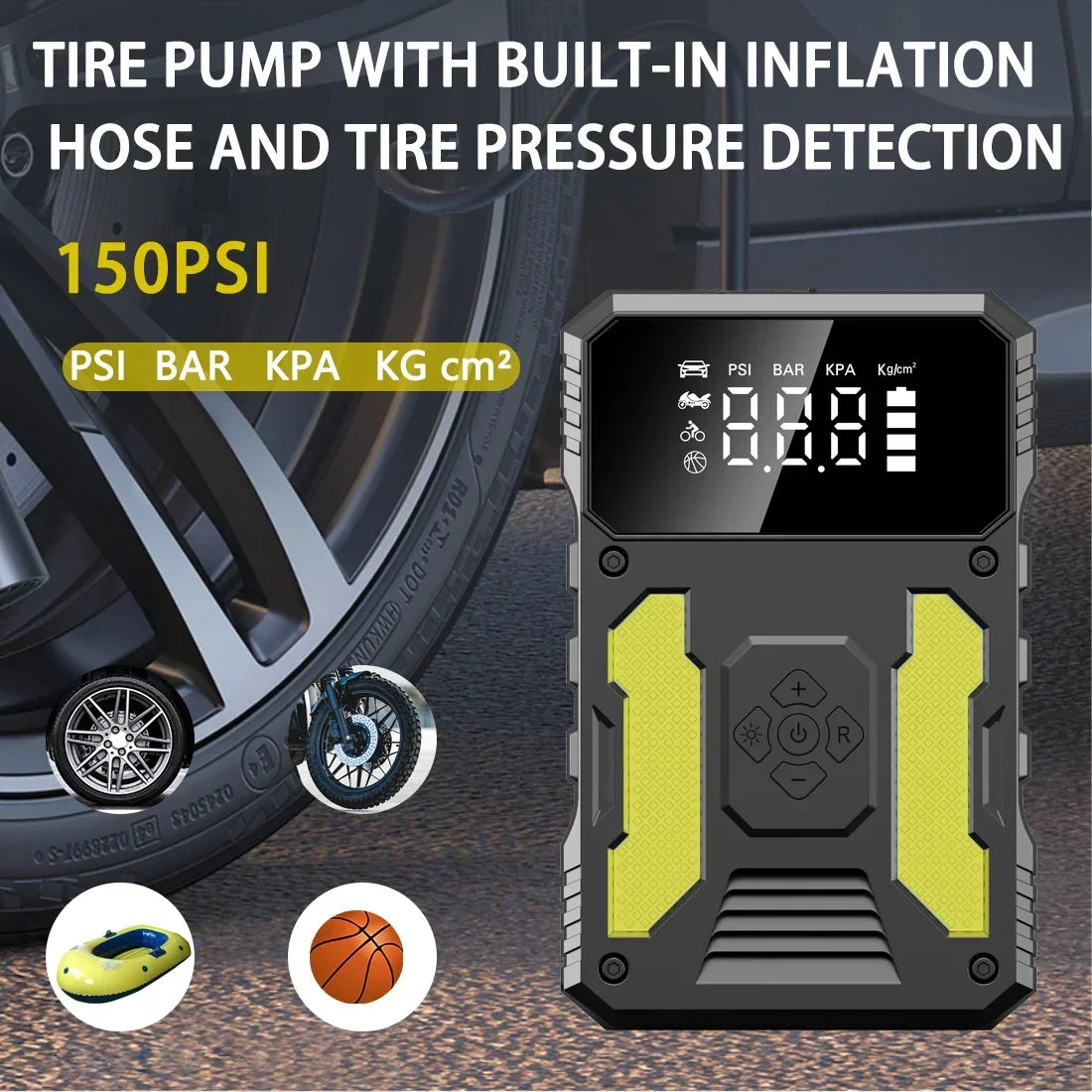 Car Jump Starter With Air Compressor | Portable 12V Power Bank"