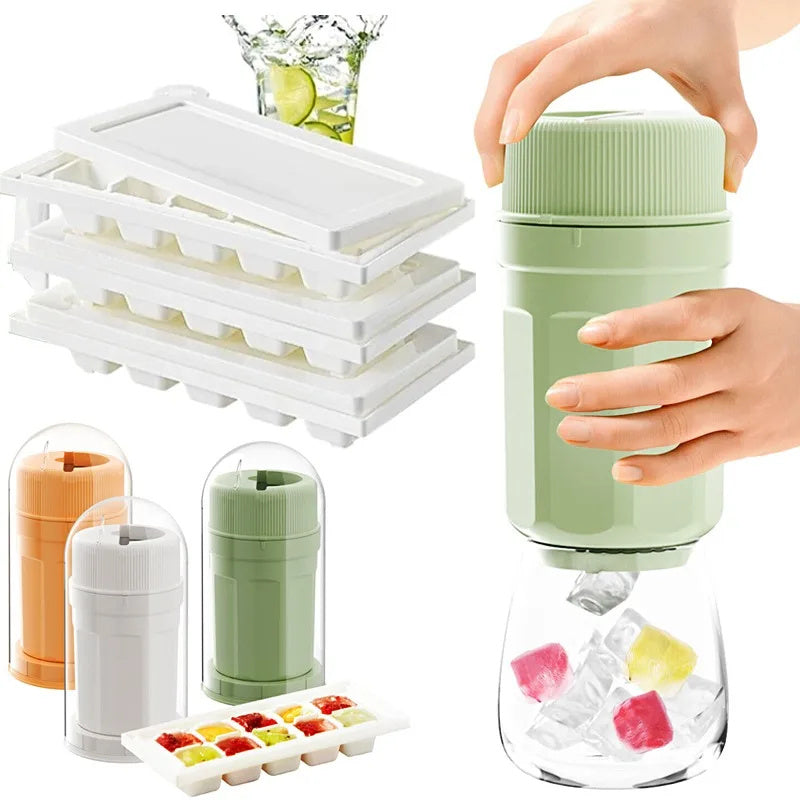 Rotating Ice Cube Trays with Cover, Kitchen Accessories