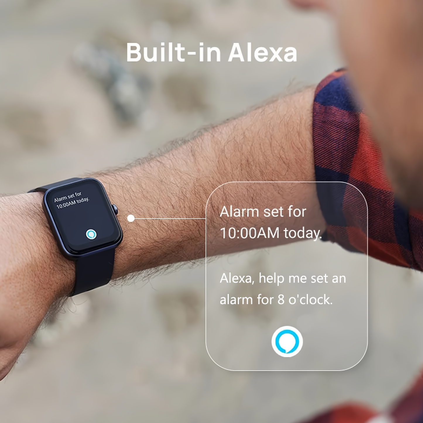 Alexa-systeem Multifunctioneel Sport Drukdetectie Weer GPS Smartwatch GT01