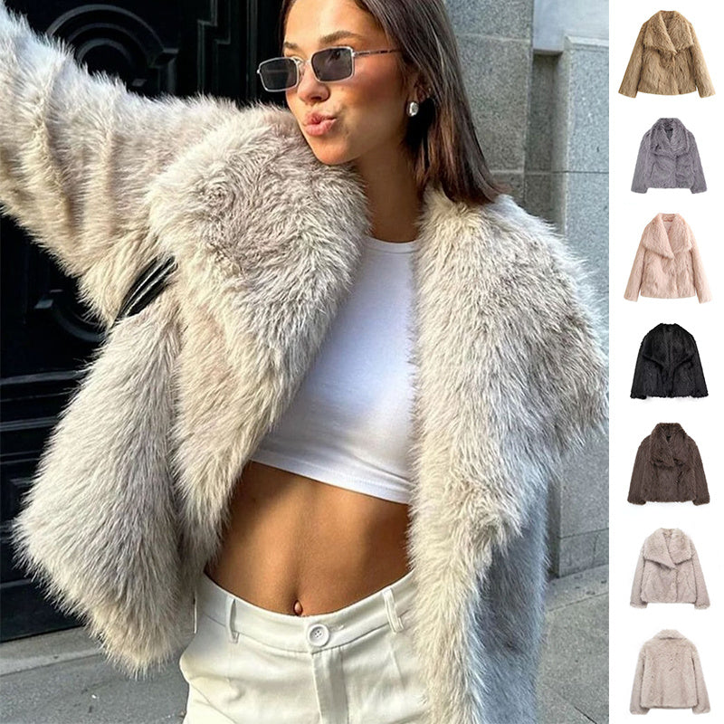 Winter Plush Coat - Women's Fashion Outwear | Casual Long Sleeve Tops