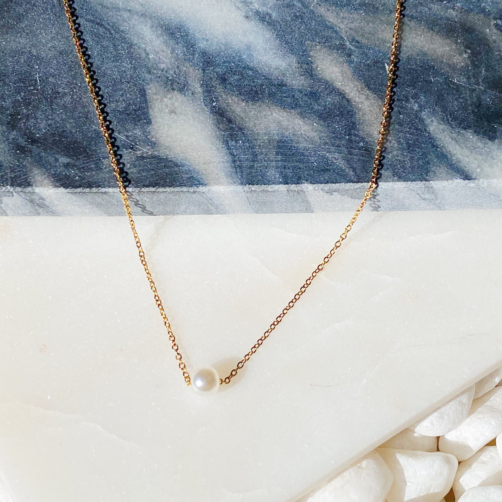 Dainty Single Pearl Necklace - Jewelry & Watches