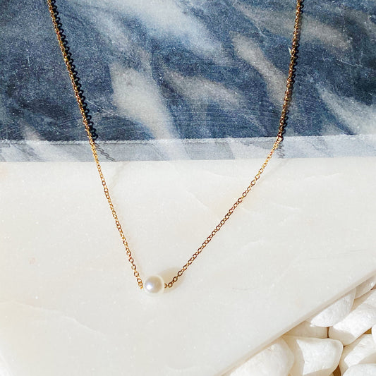 Dainty Single Pearl Necklace - Jewelry & Watches