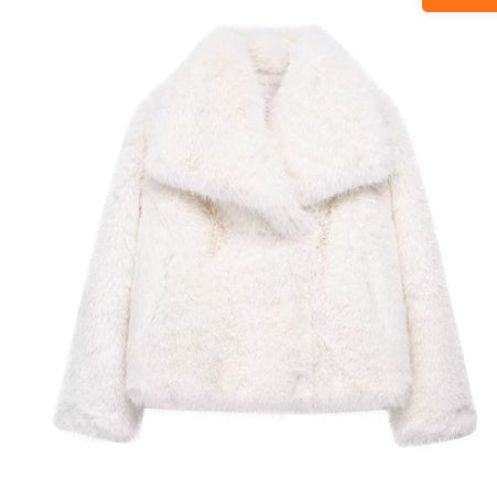 Winter Plush Coat - Women's Fashion Outwear | Casual Long Sleeve Tops