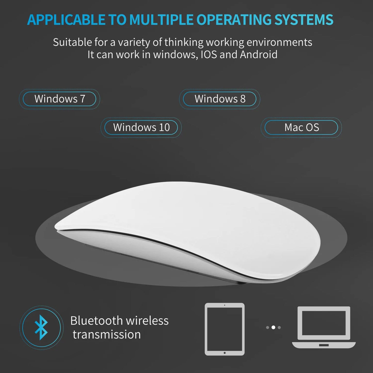 Compatible Wireless Bluetooth Mouse for MacBooks, Mac Computers, iPads