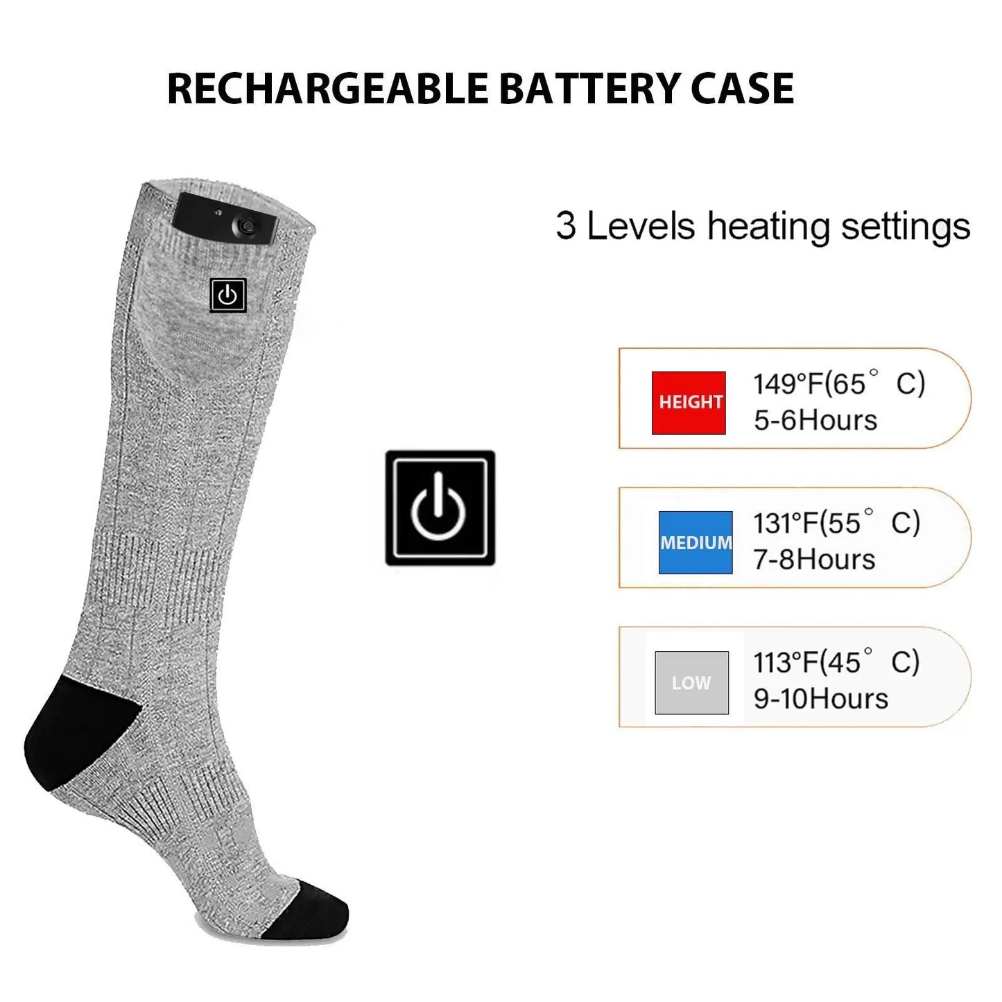 Electric Heating Socks for Men Rechargeable Battery Sports & Outdoors