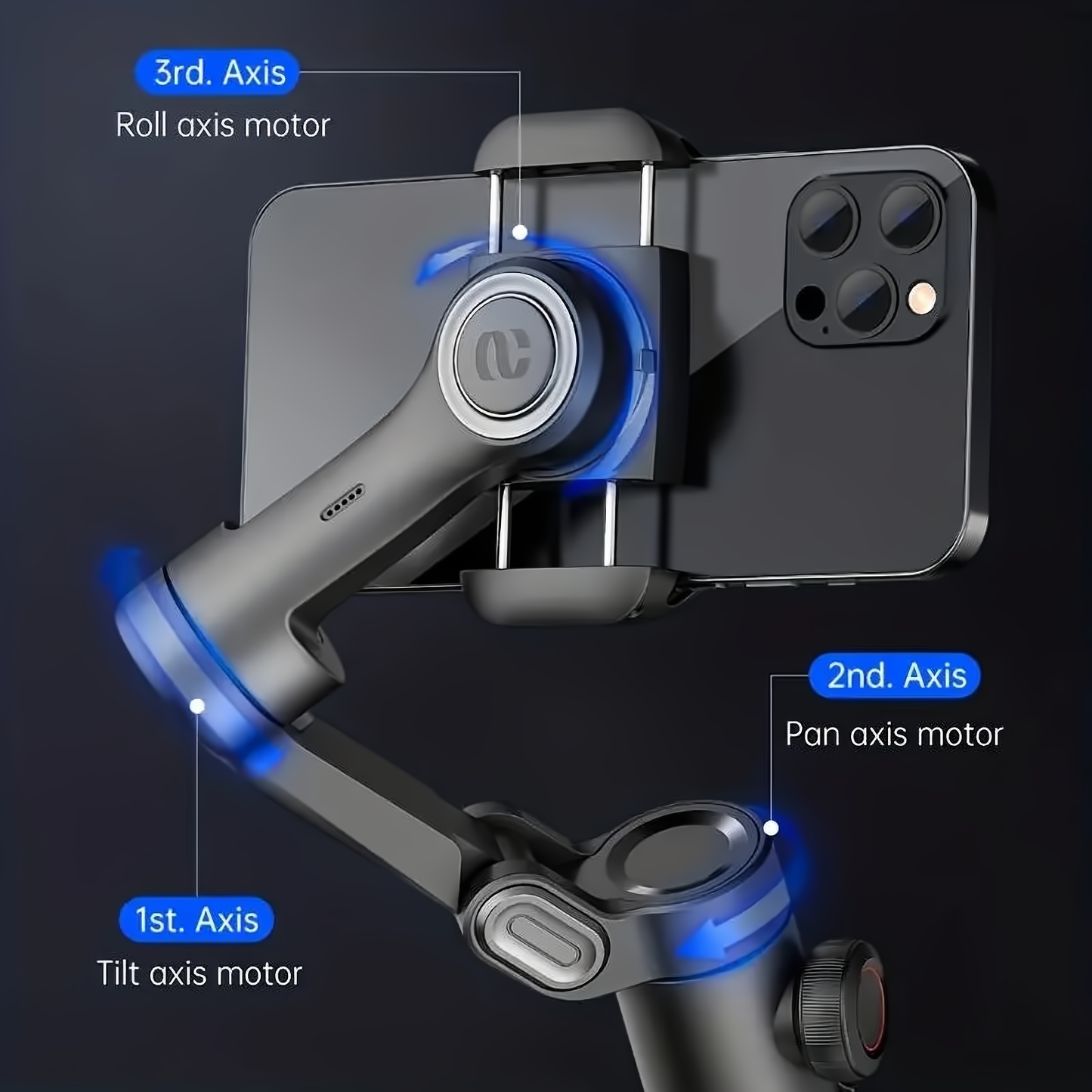 XE 3-assige handheld gimbal-stabilisator opvouwbare smartphone mobiele telefoon video-opname vlog PTZ-stabilisator voor iPhone Xiaomi Sa