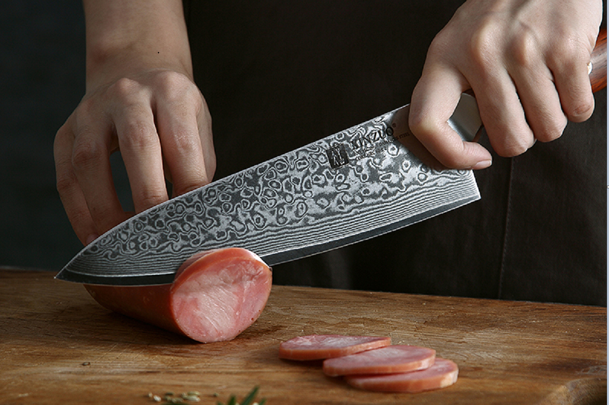 High-Quality Damascus Steel Kitchen Knives Set, Utility Cleaver Knives