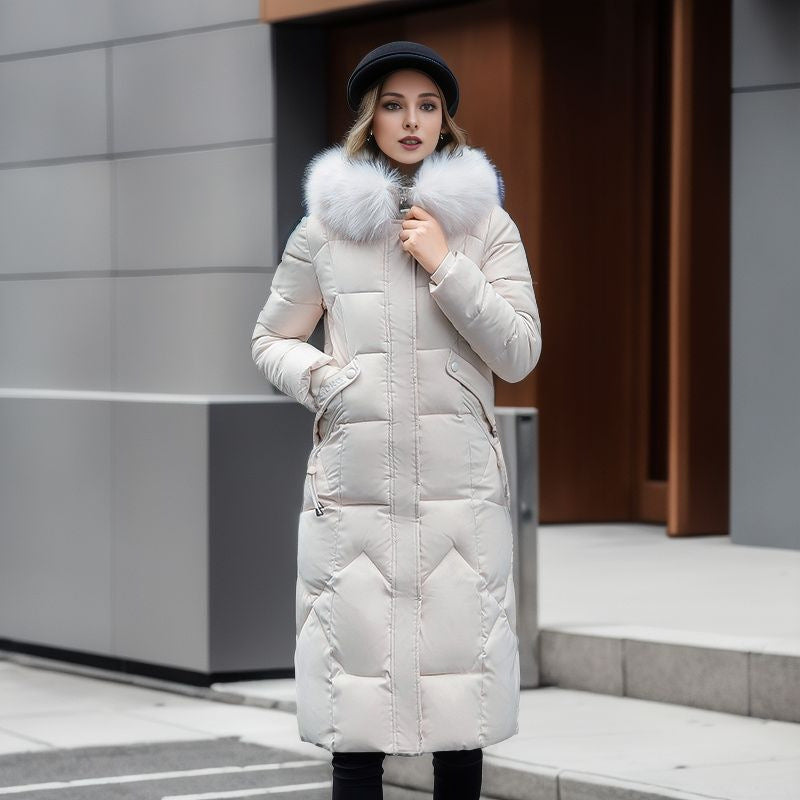 Women's Cotton Padded Jacket - Knee Length Coat | Women's Clothing.