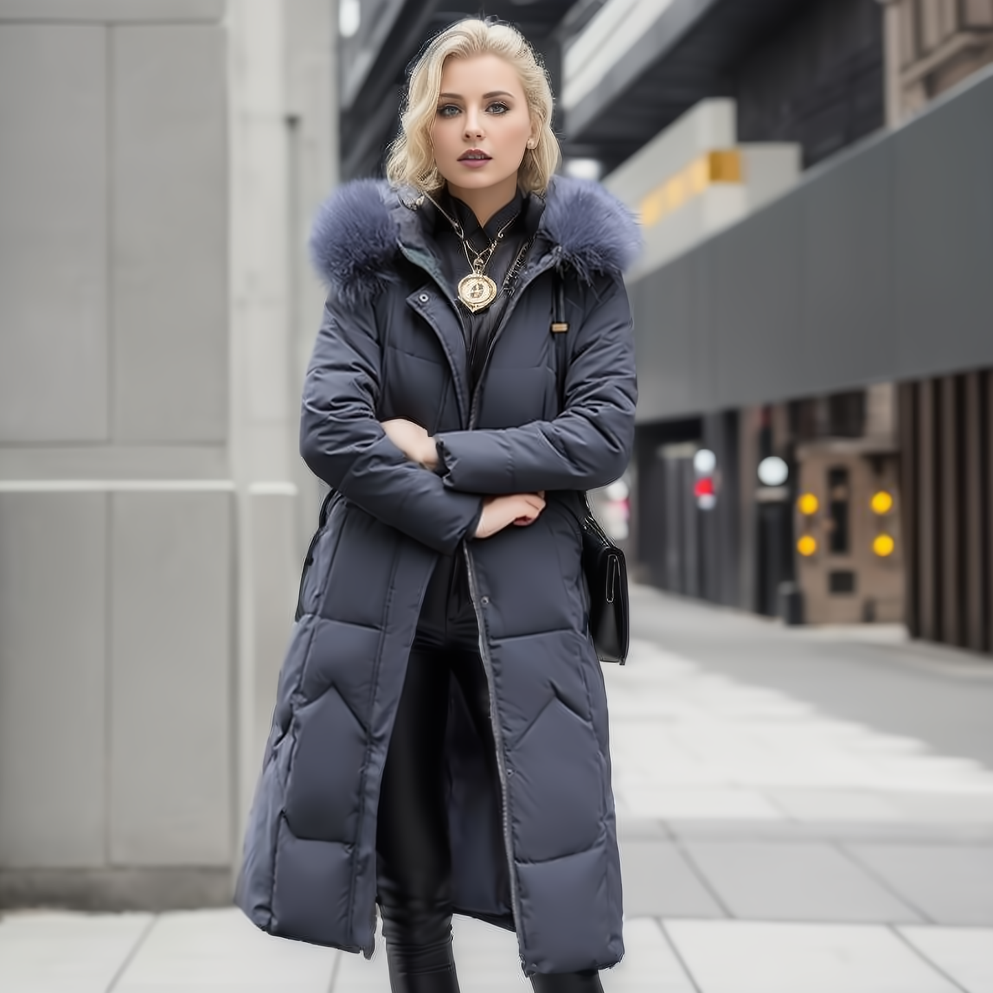 Women's Cotton Padded Jacket - Knee Length Coat | Women's Clothing.