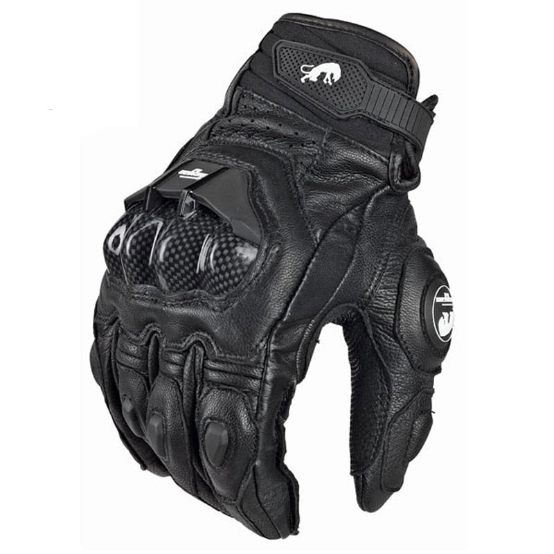 Black Leather Motorcycle Racing Gloves | Motor Sport Gear