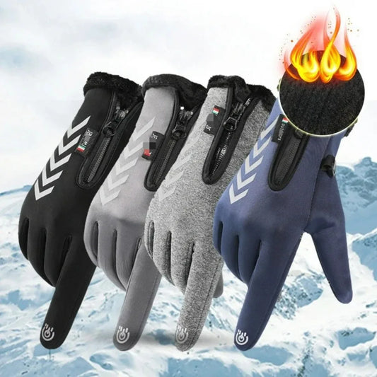 Winter Outdoor Sports Men Cycling Waterproof Touch Screen Gloves