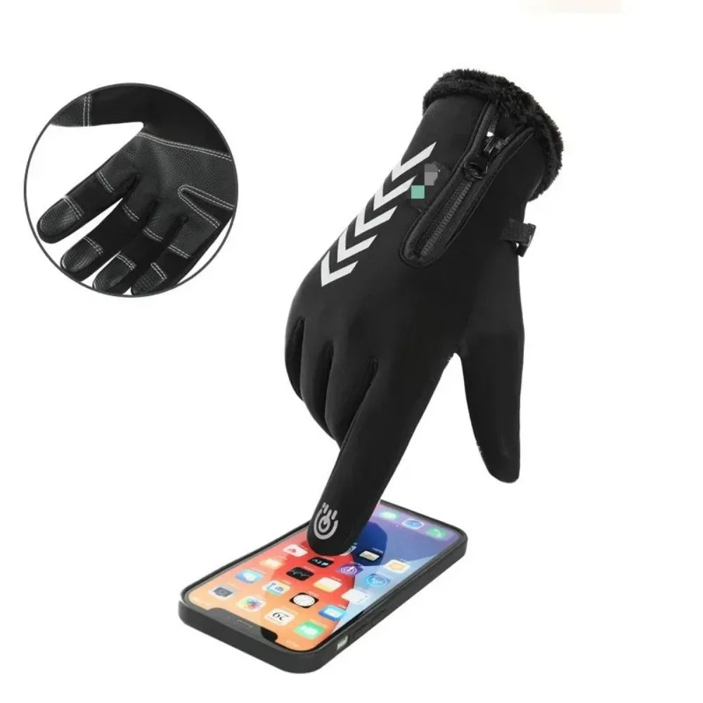 Winter Outdoor Sports Men Cycling Waterproof Touch Screen Gloves