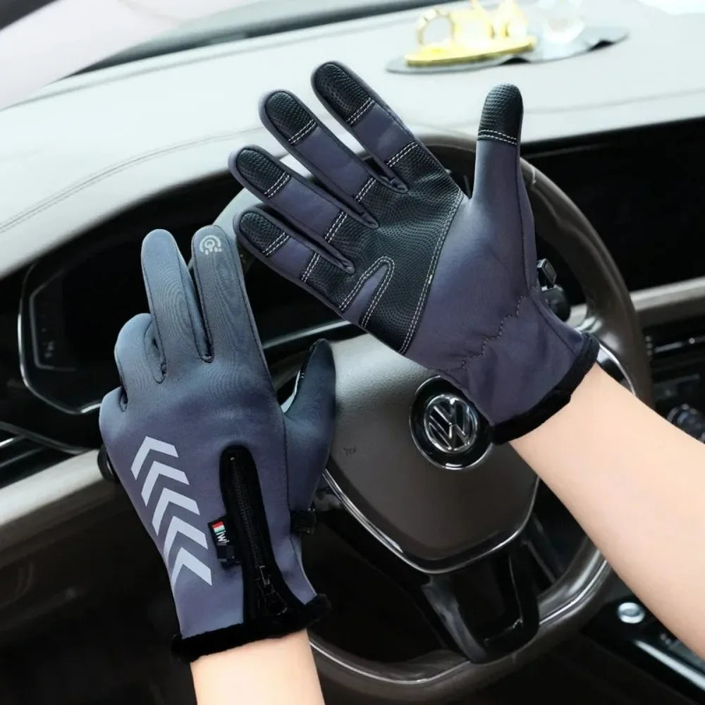 Winter Outdoor Sports Men Cycling Waterproof Touch Screen Gloves