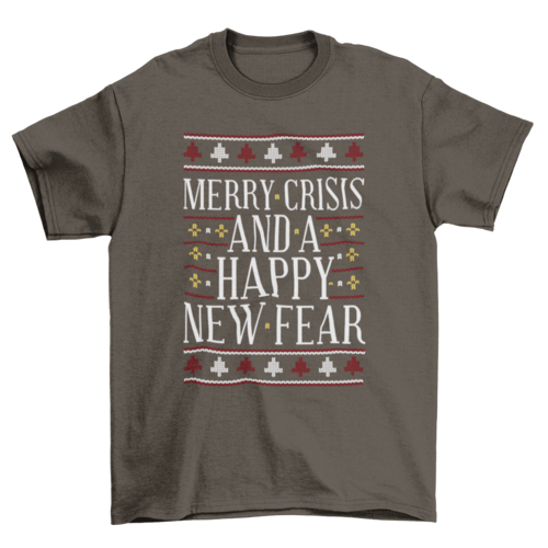 Merry Crisis Ugly Sweater T-Shirt: Add Festive Fun to Your Wardrobe