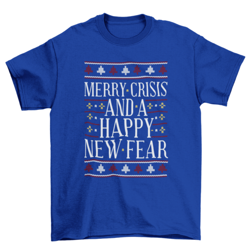 Merry Crisis Ugly Sweater T-Shirt: Add Festive Fun to Your Wardrobe