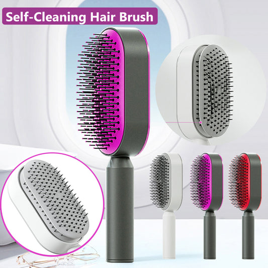 Self Cleaning Hair Brush: Anti-Static Hairbrush for Women