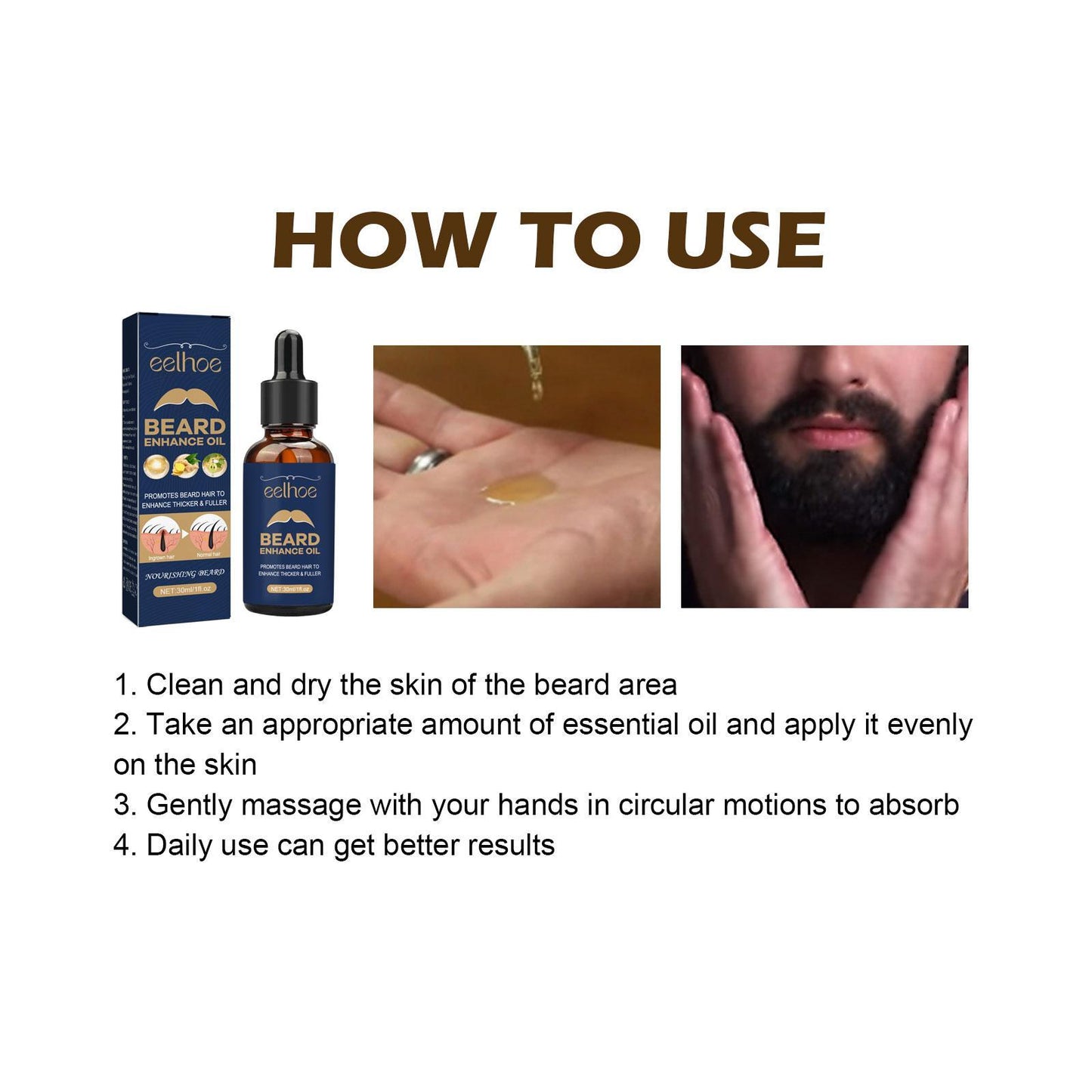 EELHOE Beard Care Oil for Men - Man Care Hydrating Serum