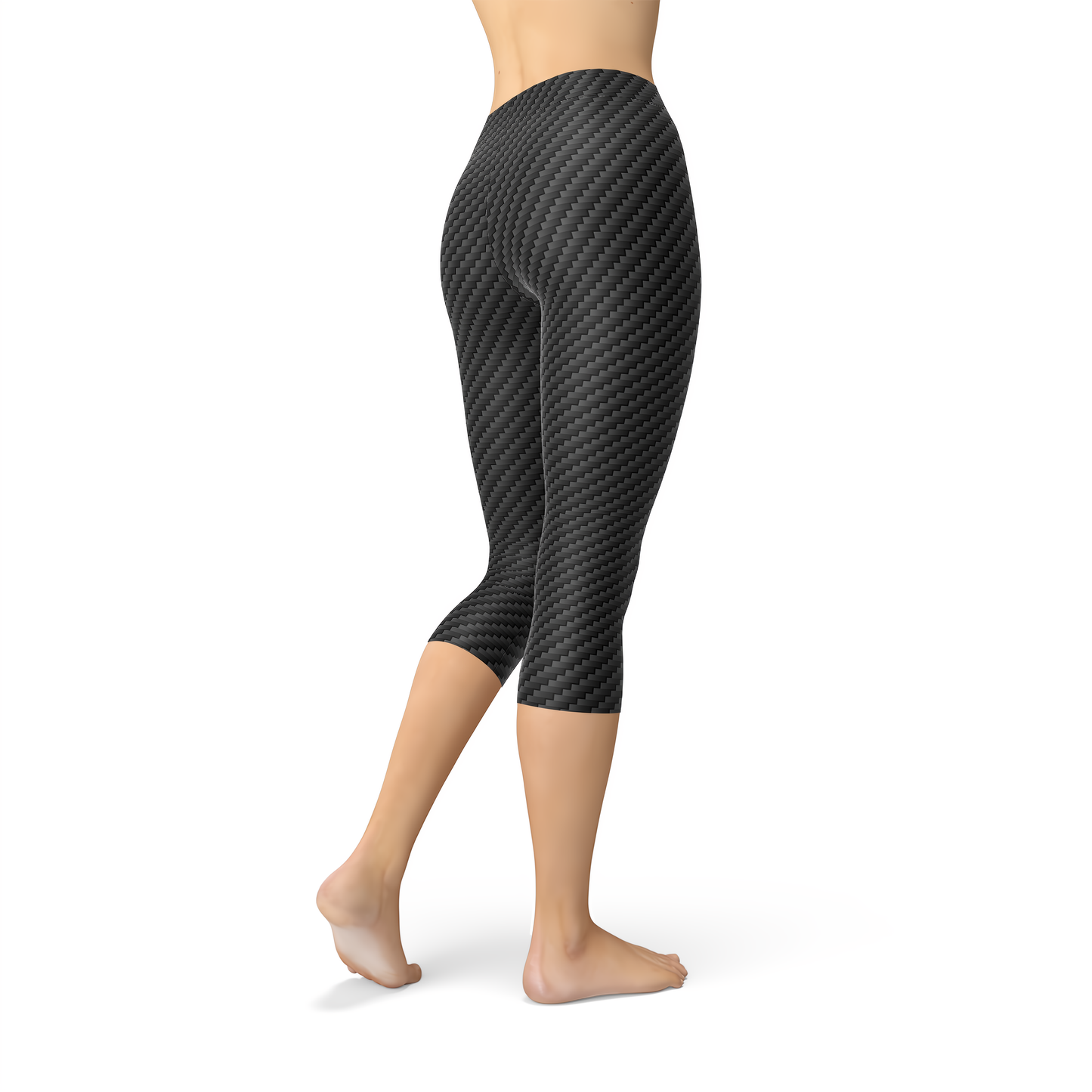 Dames Zwarte Carbon Fiber Capri Legging